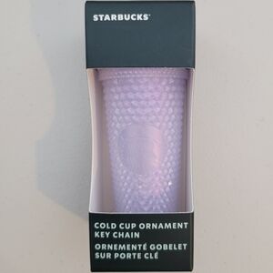 Starbucks White Diamond Cut Cold Cup Keychain